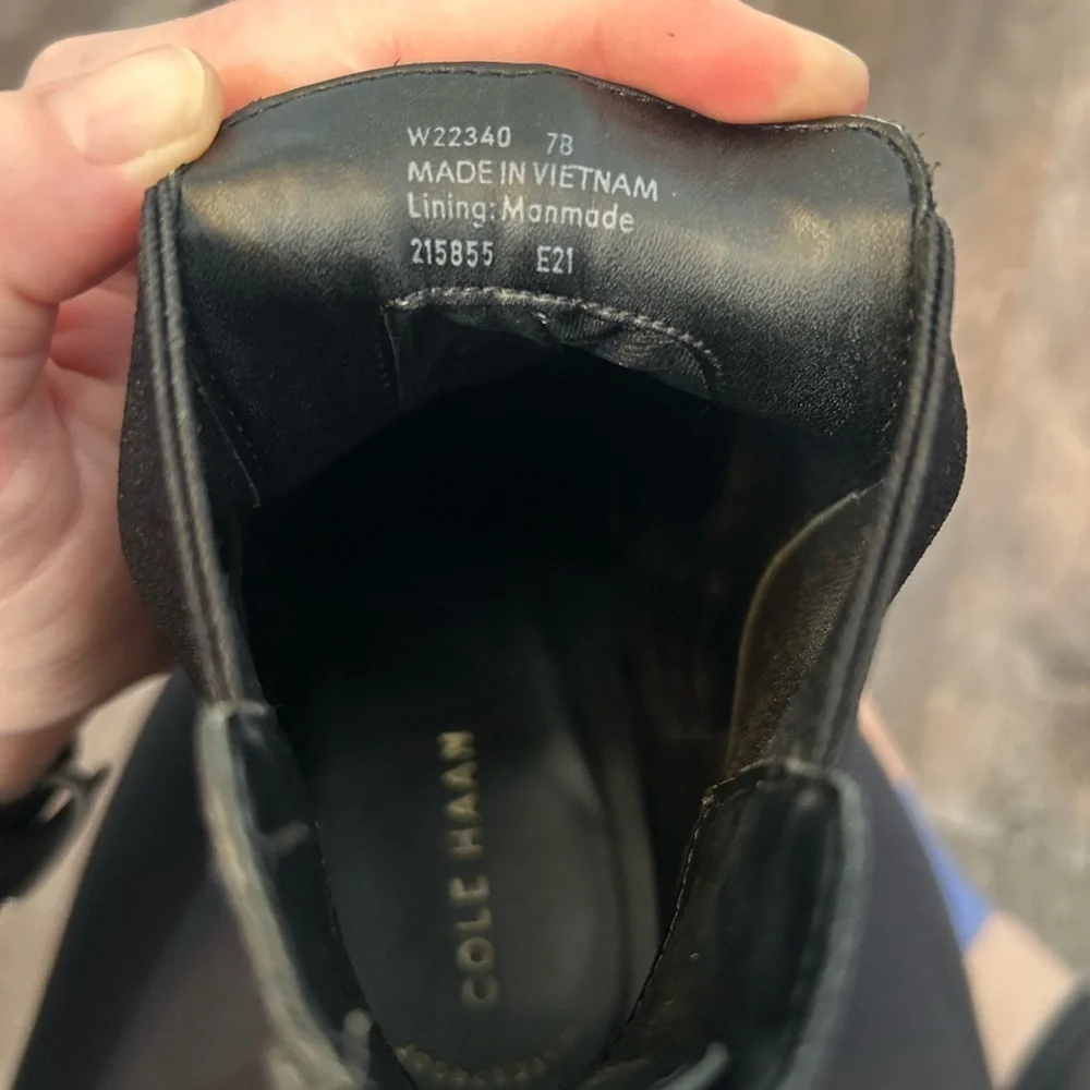 Cole Haan Black Reid WaterProof Ankle Bootie Chelsea Boot Size 7